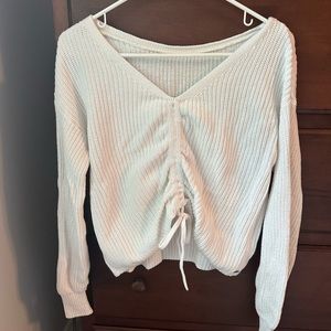 Hollister white cinch sweater xs
